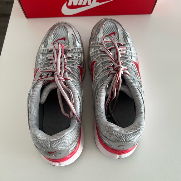 Nike P-6000 Metallic Silver and Red Sneakers women 7 size - Picture 6 of 8